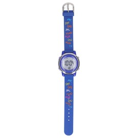 Cartoon Kids Watch Waterproof LED Backlight Electronic Child Watch with Alarm Clock Stopwatch for 3 to 10 Years Old Blue