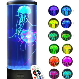 Juspota Jellyfish Lamp with 12 White Noise, Jellyfish Lamp with 10 Colours & Remote Control, LED Lava Lamp, Jellyfish for Children and Adults, Relaxation, Home, Office 1