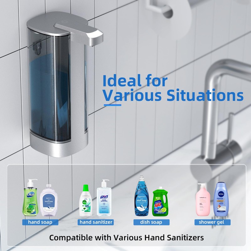 Automatic Liquid Soap Dispenser, 17oz, Touchless, Hands-Free Soap Dispenser, 4