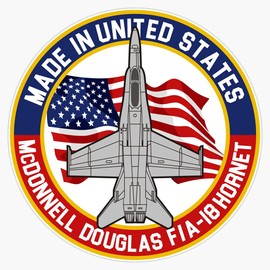 HOF Trading Mcdonnell Douglas F/A-18 Hornet - Made in USA Vinyl Sticker Waterproof Decal Laptop Wall Window Bumper Sticker 5"