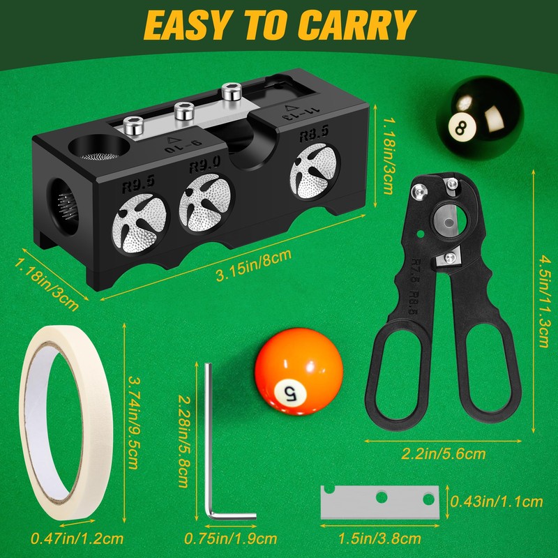 Solaradgy Billiards Pool cue Tips Replacement kit, Professional Pool Cue