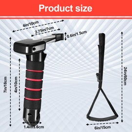 Occtingkind 2 Stück Autotürgriffe für Senioren Auto,Stützgriff Auto, Stützgriff Multifunktionsgriff Autotür,Rostschutz Rutschfest Türverriegelung Griff Auto Tür Griff für Senioren und Behinderung-Rot