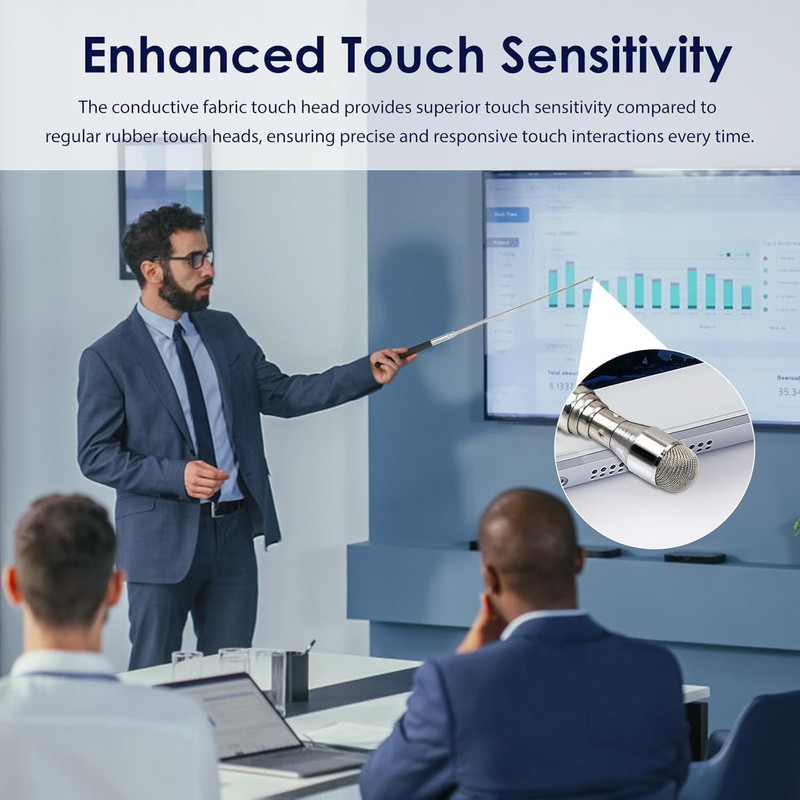 Retractable Teacher Pointer 𝟑𝟗.𝟓'', Pointer Stick with 𝗦𝘁𝘆𝗹𝘂𝘀 Smooth Sensitive