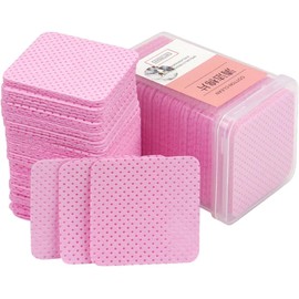 Luxshiny Toallitas para extensiones de pestañas 400 unidades en color rosa, material no tejido, sin residuos, diseñadas para viajes y uso en salones