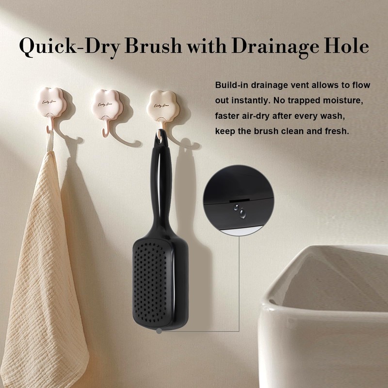 Self-Cleaning Hair Brush Retractable Bristles Hair Brushes for Women &Girls