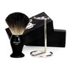 Pure black badger hair shaving brush for him with brush