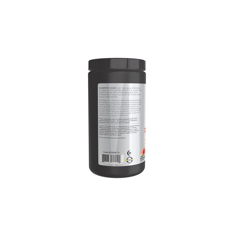 NOW Sports, BCAA Big 6, Watermelon Flavor, 600g