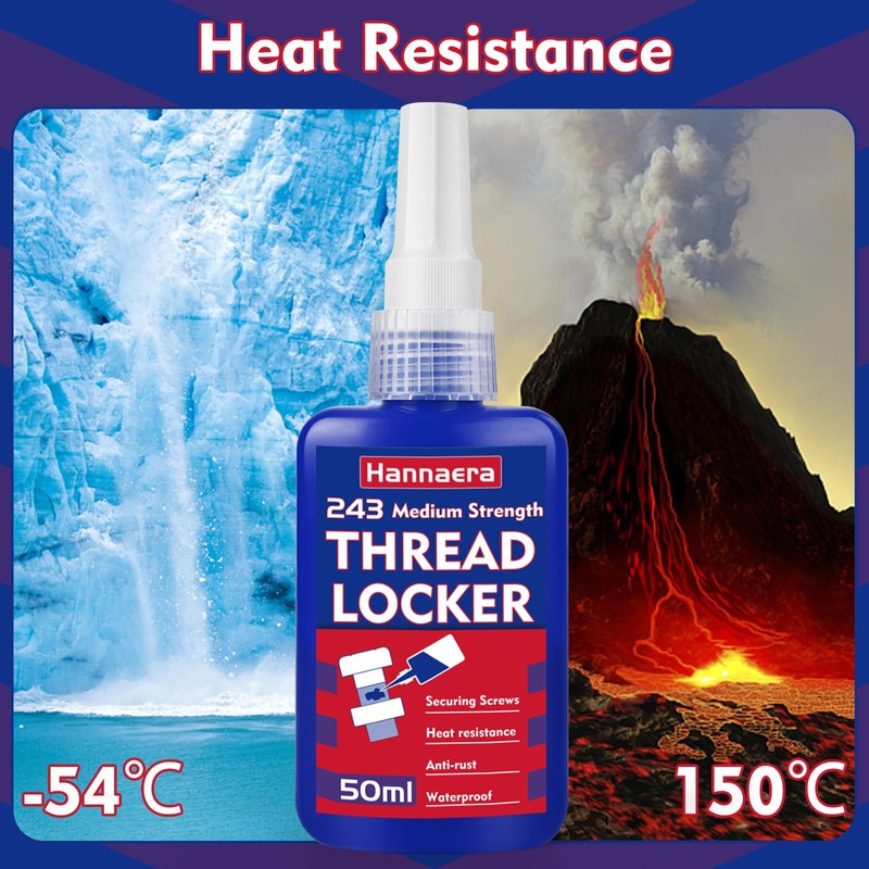 Thread Lock Blue 1.69 Fl oz/50 ml Medium Strength, Lock