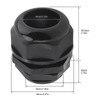 RTNLIT 1-1/2" NPT Cable Gland, Waterproof Adjustable Nylon Plastic Strain