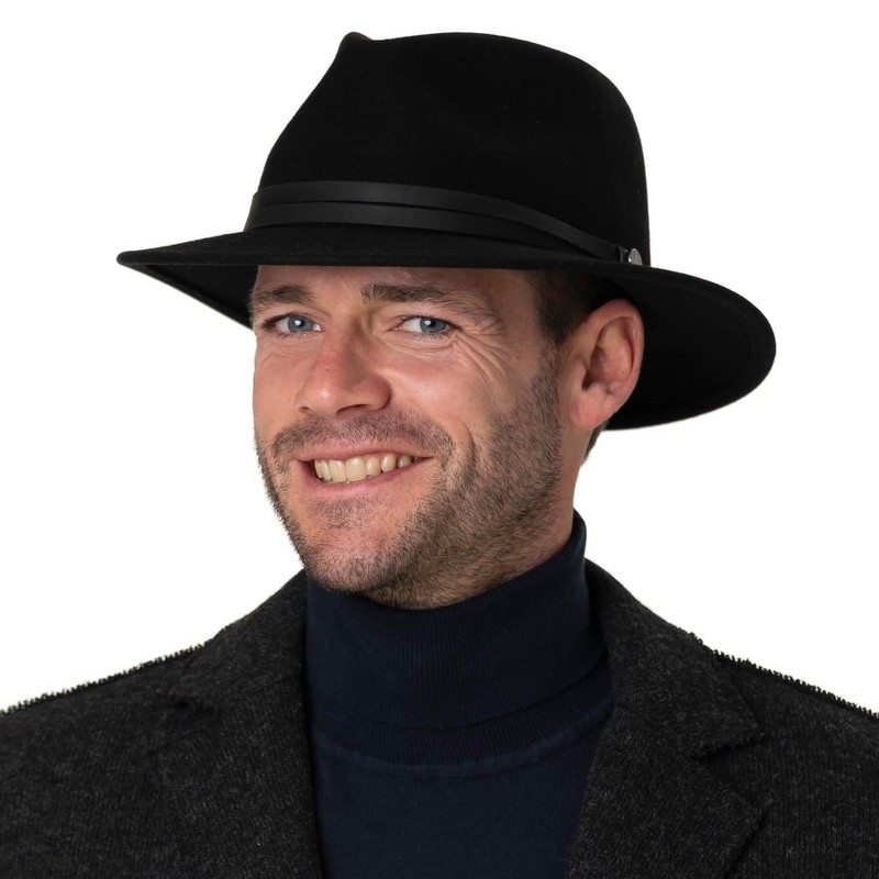 LIERYS Monterrey Traveller Wool Hat - Black Hat (54-63 cm)