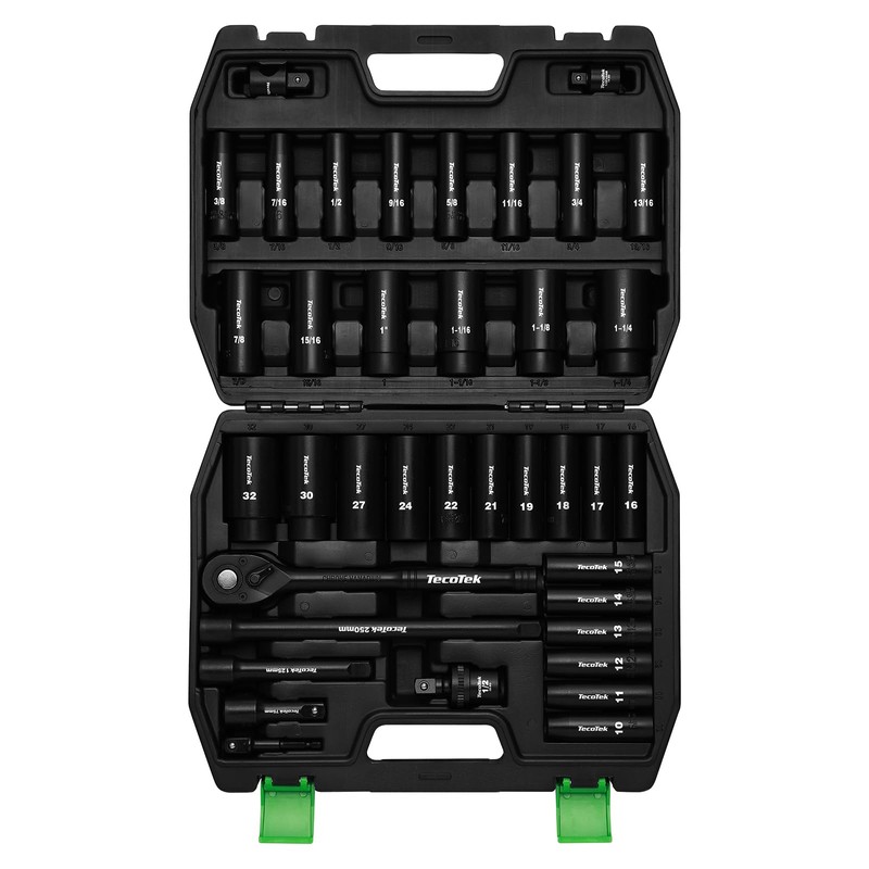 TecoTek 1/2" Drive Deep Impact Socket Set, 38-Piece Socket Set