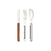 Akinod Cutlery Set 12H34 3-Piece Stainless Steel Coral Wood Spoon