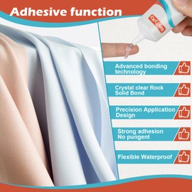 Strong Permanent Fabric Glue - Clear, Washable, No-Sew Liquid Stitch Glue for Fabric Clothing Repair (30ML*1PCS)