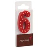 Papyrus Number 6 Birthday Candle, Red Polka Dots (1-Count)