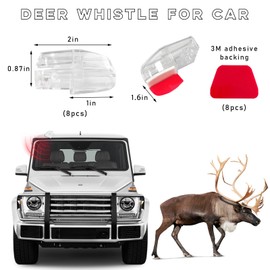 Ohleats 8PCS Deer Whistles for Car, Automotive Save a Deer Whistles to Avoid Collisions, Vehicle Deer Repellent Warning Devices Horn Sensor, Universal Animal Alert Car Accessories (White, 8 PCS)