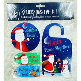Children's Christmas Eve Santa Stop here set, Santa please stop here sign, Rudolph's Treat, Santas snack, Santa's Drink Tags