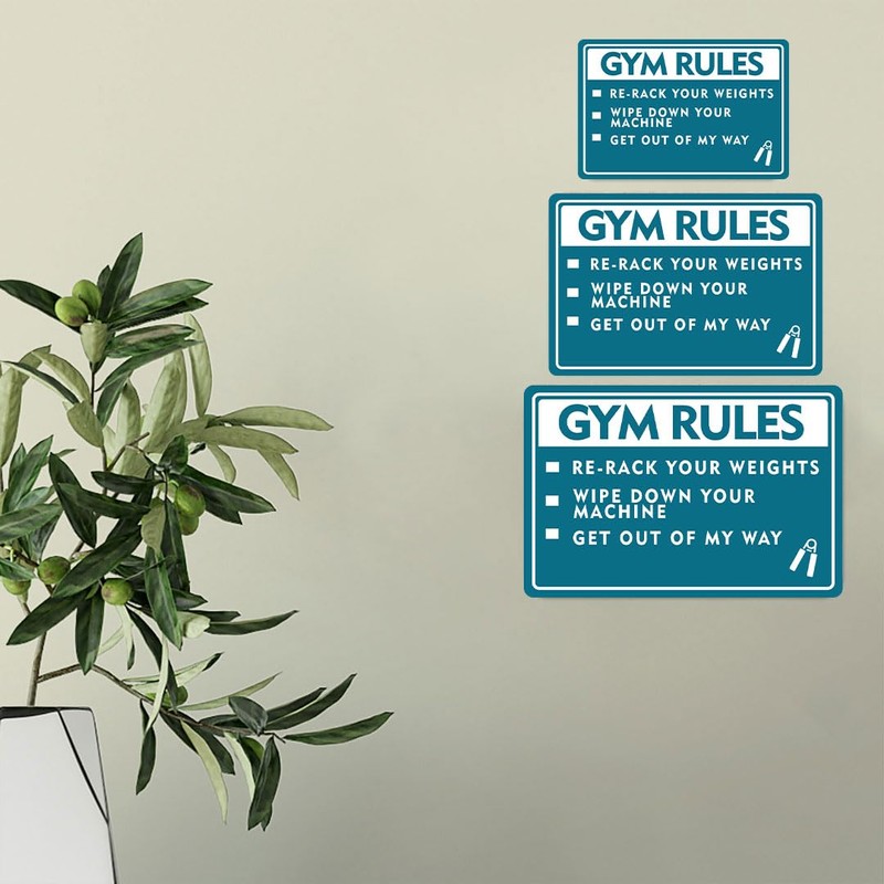 Classic Framed Plus Gym Rules Re-Rack Your Weights Wipe Down
