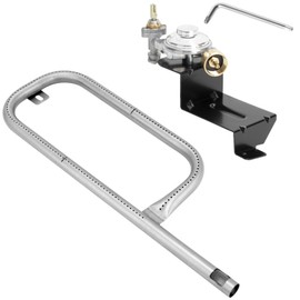 64866 Grill Valve & Regulator and 60040 Grill Burner Tube Kits Replacement Parts for Weber Q1000 Q1200 Series, Grill Parts for Weber 51080001 50060001 51040001 51010001 50060301 51190001 Gas Grills