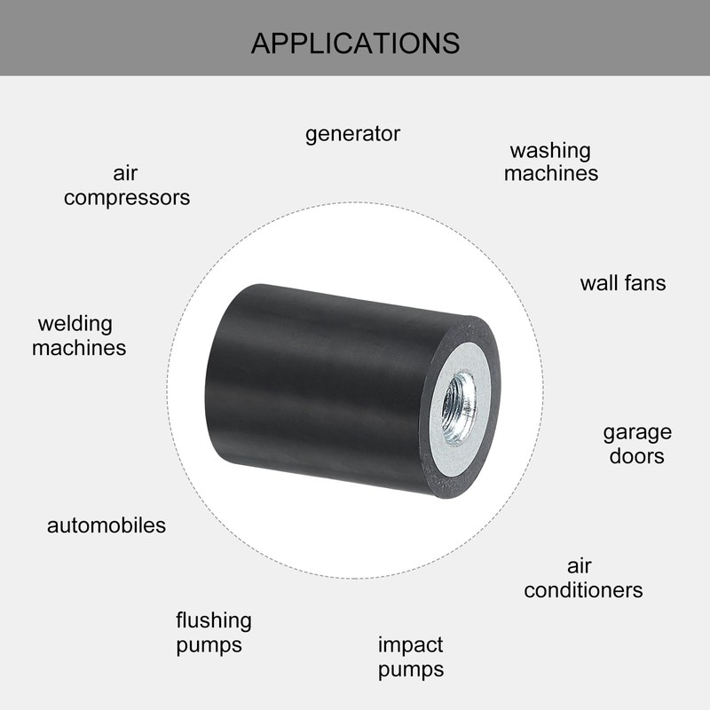 sourcing map 4Pcs 15 x 20mm M5 Thread Female Rubber