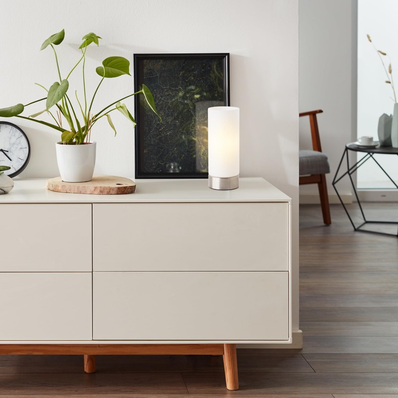 Lightbox Table Lamp with Matt White Glass Shade & Rocker