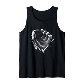 Baseball Glove 3D Wireframe - Vintage Baseball Lover Tank Top