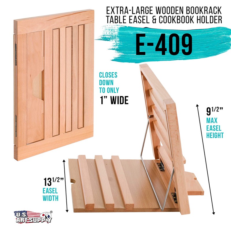 U.S. Art Supply Large Wooden Table Easel - Adjustable Incline,