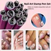 15PCS DIY Nail Art Stamp Pen,Nail Art Stamp Pen Set,Precision