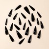 Black Solid Color Press on Nails Stilettos Extra Long Fake