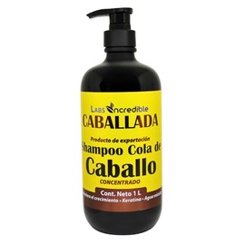 CABALLADA Shampoo Cola de Caballo Labs Incredible Concentrado, Keratina, Agua Micelar, 1Lt Crecimiento del Cabello, Biotina