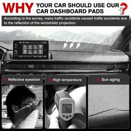 Autorder Dashboard Cover Mat for 2023 2024 2025 2026 Honda CR-V CRV Accessories Dash Cover Upgrade Velvet Dash Mat Sunshade Glare UV Rays Protector(with HUD)