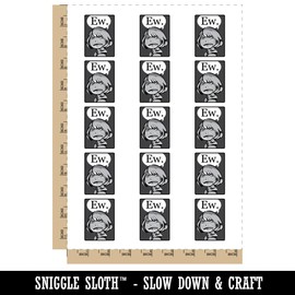 Ew Funny Disgusted Reaction Comic Manga Temporary Tattoo Water Resistant Fake Body Art Set Collection - 15 2" Tattoos (1 Sheet)