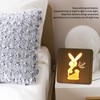 Wooden Carving Night Light Rabbit Shape Soft Light Eye Protection