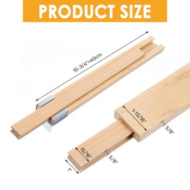 4 Pack Wooden Drawer Slides Bottom Mount Classic Center Guide Track with Metal Slide Glides Traditional Wood Drawer Rails for Dresser Replacement(16 Inches)