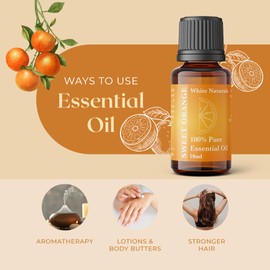 Sweet Orange Essential Oil, Aromatherapy Orange Essential Oil for Diffuser and Air Humidifiers, Therapeutic Grade, Pure and Natural, Perfect for DIY Soap Making, Bath Bombs, Candles, Cleaning