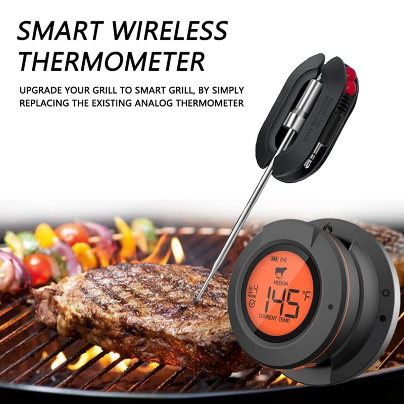 Wireless Meat Thermometer with 2 Probes, 164FT BT4.2 APP Control