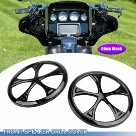Unbranded Gloss Black Front Speaker Cover For Harley Touring Street Glide FLHXS FLHX 14-22
