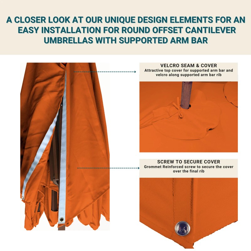 Formosa Covers 11ft Cantilever Supported Bar Umbrella 8 Rib Replacement