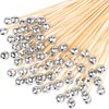 CCINEE 200pcs Disco Ball Cocktail Picks,70's Silver Bamboo Toothpicks Skewers