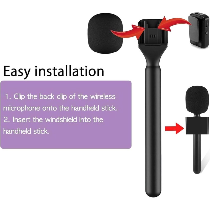 Interview Microphone Adapter, Wireless Microphone Grip, Lightweight Interview Microphone Grip