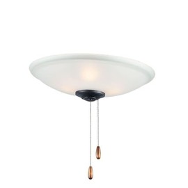 Maxim Lighting 12" 3-Light Ceiling Fan Light Kit | Black Finish | Frosted Glass Shades | Steel Universal Fan Replacement Add-On Kit | FKT213FTBK