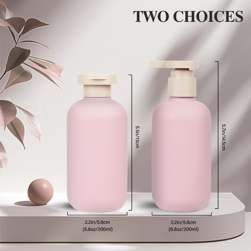 ShanySheny 6.8oz Refillable Shampoo and Conditioner Bottles, 2PCS Squeezable Travel