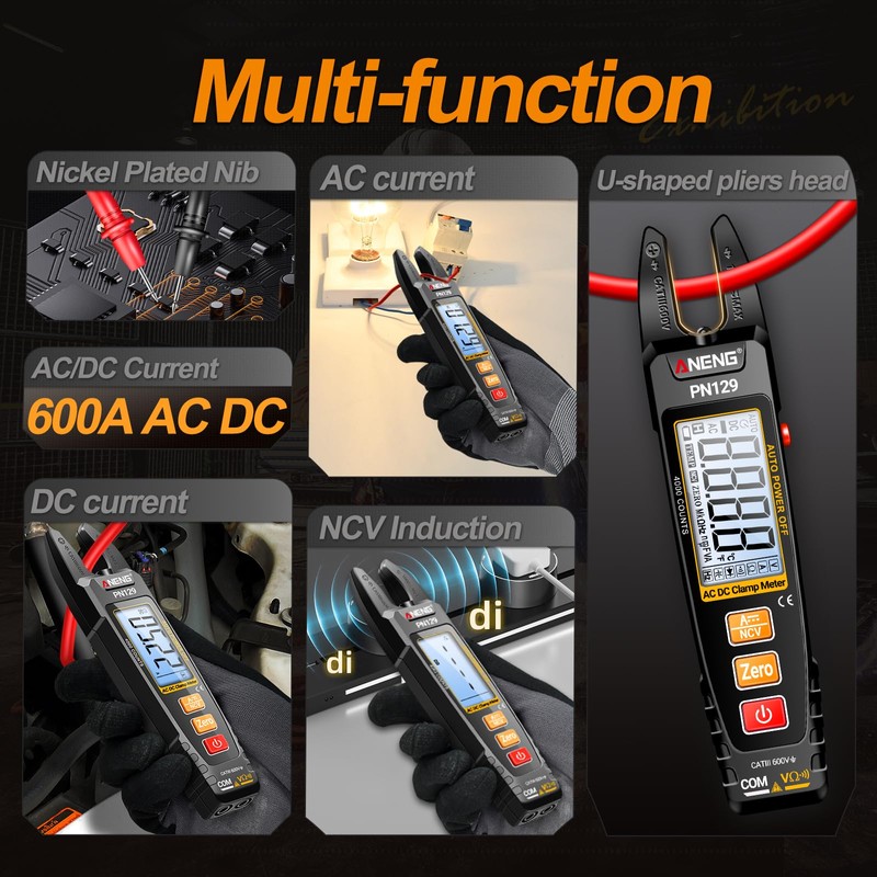 ANENG Clamp Meter Multimeter Tester TRMS 4000 Counts with U-Shaped