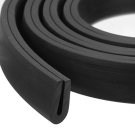 sourcing map sourcing map U Channel Edge Trim, 3.3ft Length Rubber Guard Seal Strip Edge Protector Round Type Fit for 1.5-2mm Edge, (5/16" W x 19/32" H) Black