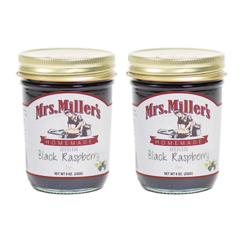 Mrs. Miller's Seedless Black Raspberry Jam 9 Ounce (Pack of