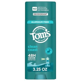 Tom'S Of Maine Desodorante Natural Sin Aluminio Clean Coast De Tom'S Of Maine Para Mujeres Y Hombres | Se Aplica Transparente | Protección Contra El Mal Olor Y La Humedad | In 3,25 Onzas (Paquete De