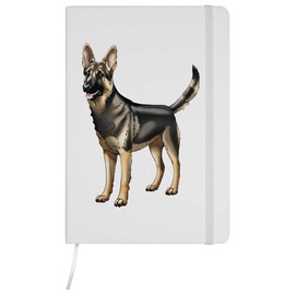 Azeeda A5 'Süßer Deutscher Schäferhund' Weißes Liniertes Notizbuch Gebundenem Buch (NB00065293)