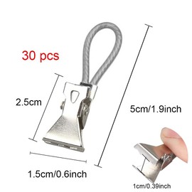 WYAN Pack of 30 Kitchen Towel Clips for Hanging, Towel Clips, Compact and Portable, Metal Towel Clips, for Towels, Tea Towels, and More (Brown)