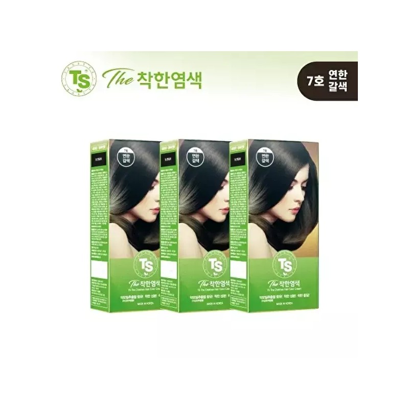 TS [티에스]TS 더착한염색 3개 [3호 자연흑색] [TS] TS Gentle Dye