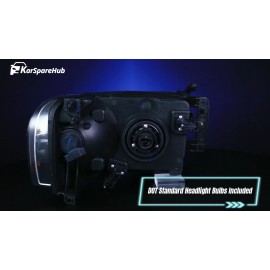 Unbranded Black Headlights For 2002-2005 Dodge Ram 1500 2500 3500 w/ Bulbs Left+Right