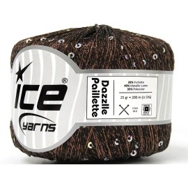 Ice Yarns Dazzle Paillette Copper Brown Iridescent Mini Sequin 80300 Ice Yarns 25gr 218yds
